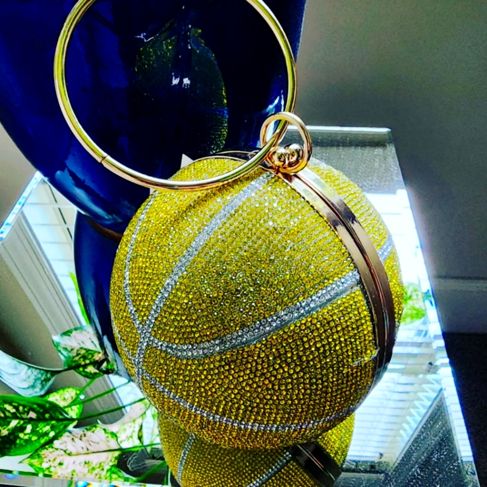 Unique small Basketball Rhinestone Wistlet  Purse!